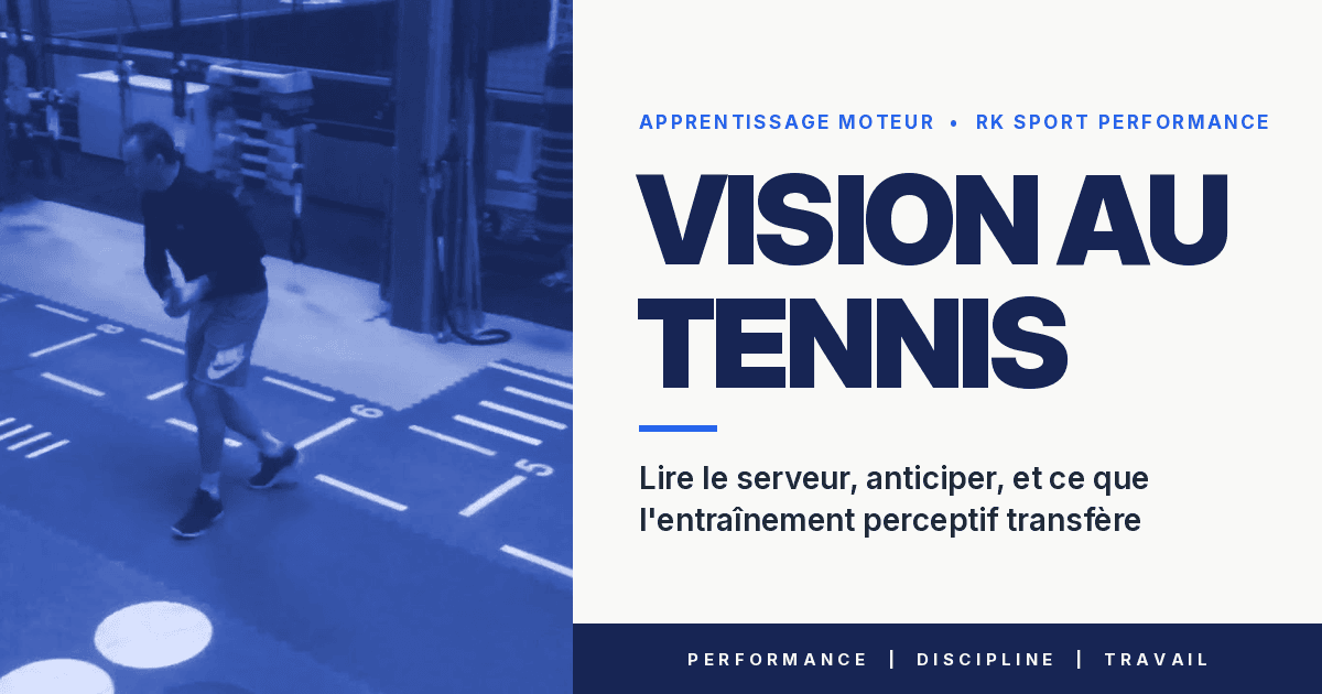 Vision au tennis : lire le serveur, anticiper, et ce que l'entraînement perceptif transfère